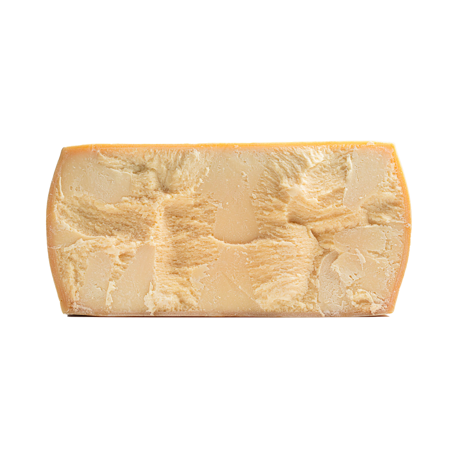Half a shape of hard cheese on a transparent background